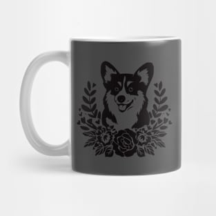 Charming Smiling Dog with Floral Wreath Cute Animal Lover Mug